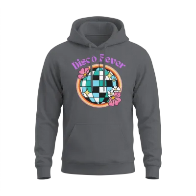 Retro Disco Fever Unisex Hoodie - Charcoal