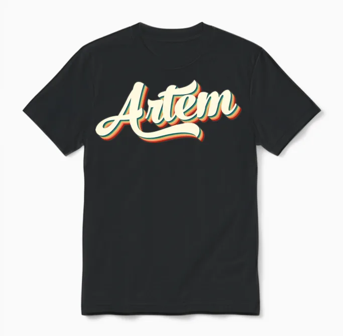 Artem Name Vintage Retro Named Artem Retro Style Unisex T-Shirt - Black