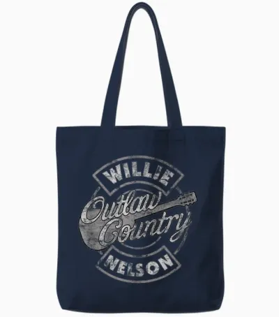 Offizielles Willie Nelson Outlaw Country Tote Bags - Navy