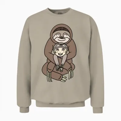 Funny Sloth Hug Unisex Sweatshirt - Sand