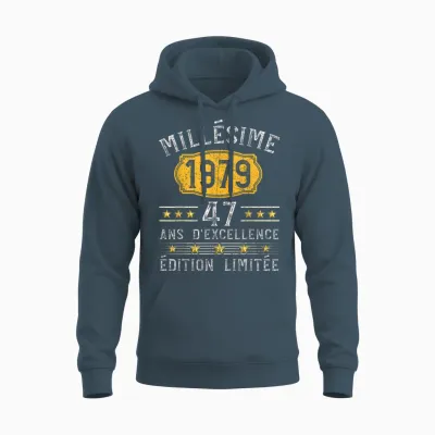 Millésime 1979 Cadeau 47 Ans Homme Anniversaire Humour Unisex Hoodie - Dark Heather