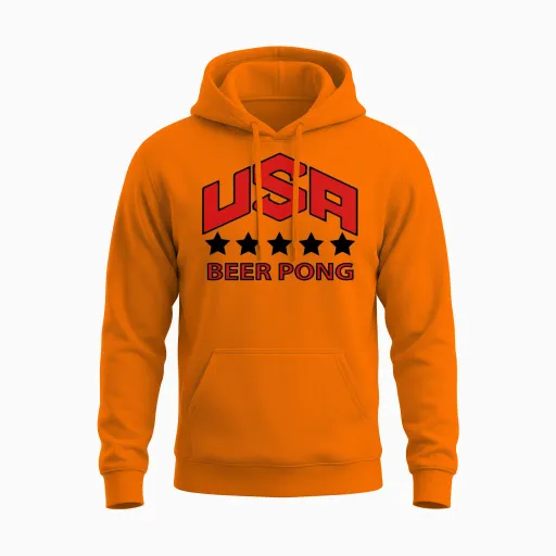 Usa Beer Pong Team Wine & Gift Unisex Hoodie in Safety Orange