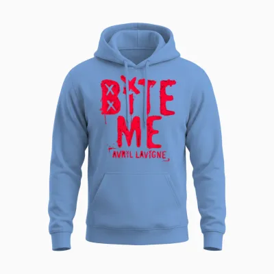 Offizielles Avril Lavigne Red Bite Me Unisex Hoodie - Carolina Blue