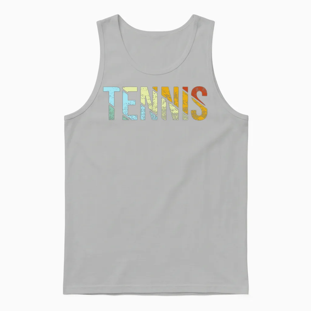 Tennis Retro Unisex Tank Top in Ash