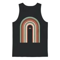 Retro Arc Sunrise Unisex Tank Top - Black – 1