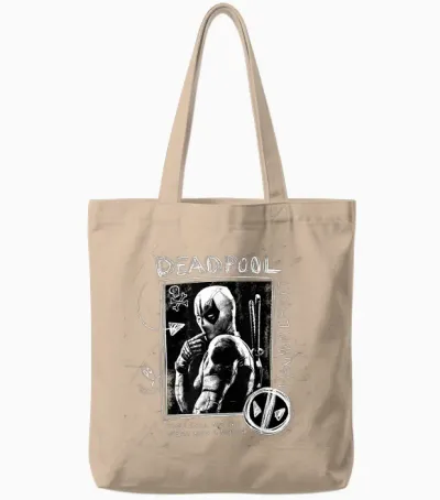 Marvel Studios Deadpool & Wolverine Maximum Effort Chalk Art Tote Bags - Natural