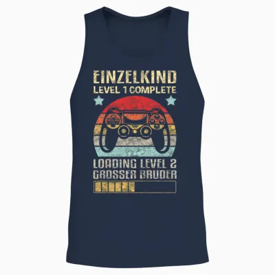 Einzelkind Level 1 Complete Loading Level 2 Grosser Bruder Unisex Tank Top - Navy