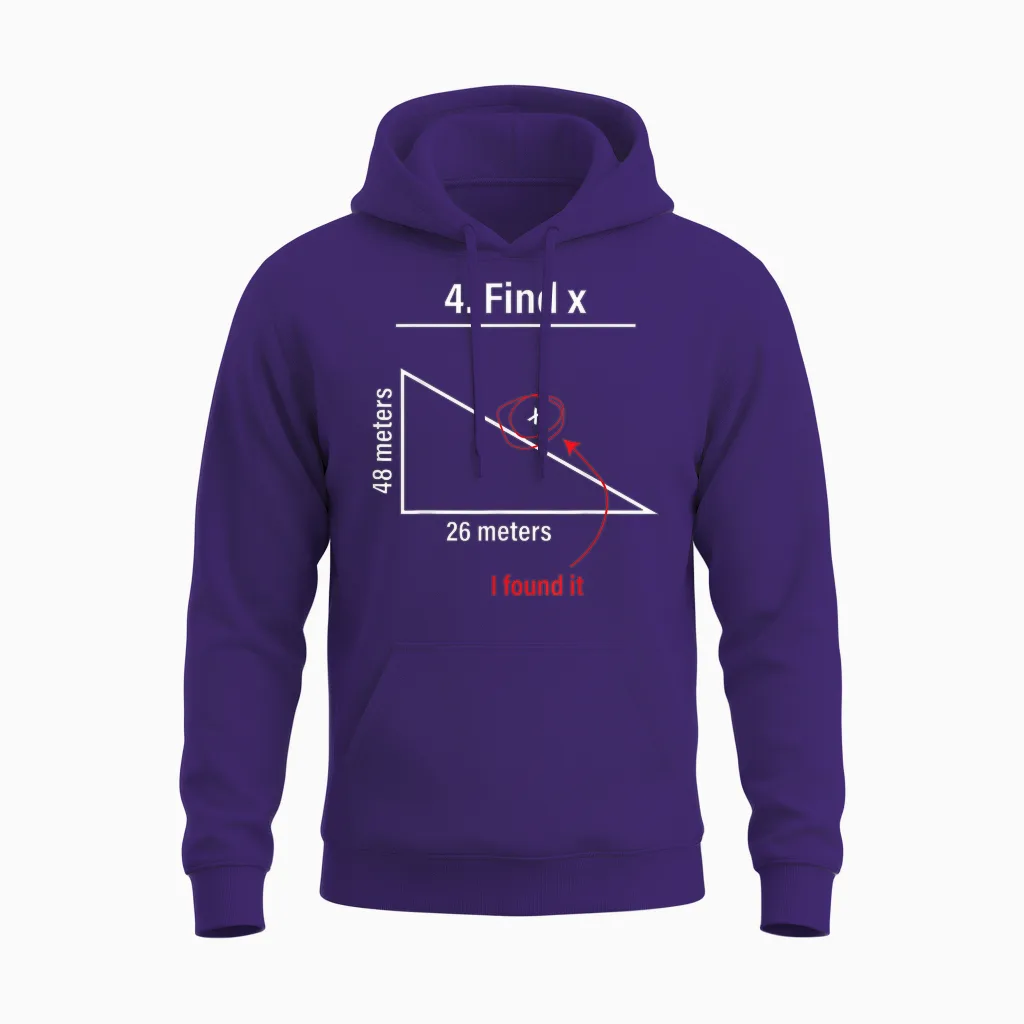 Find X Lustiger Spruch Mathe Spruch Mathematiker Geschenkide Unisex Hoodie in Purple