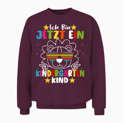 Kinder Ich Bin Jetzt Ein Kindergartenkind Kita Abgänger 2026 Löwe Unisex Sweatshirt - Maroon
