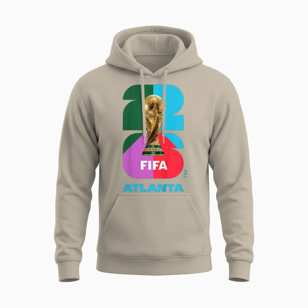Kids Fifa World Cup26 Atlanta Trophy Color Unisex Hoodie in Sand