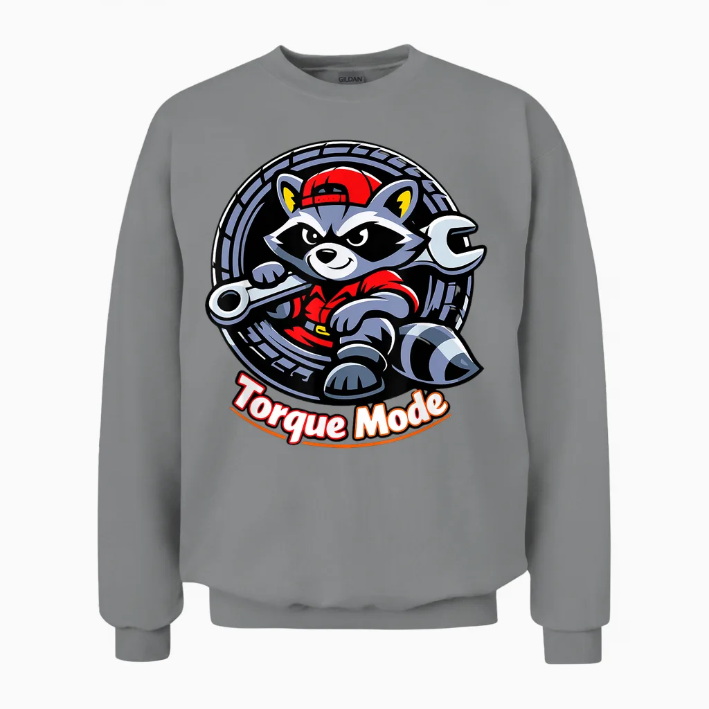 Design Graphique De Pneu De Mécanicien Raton Laveur Unisex Sweatshirt in Sport Grey