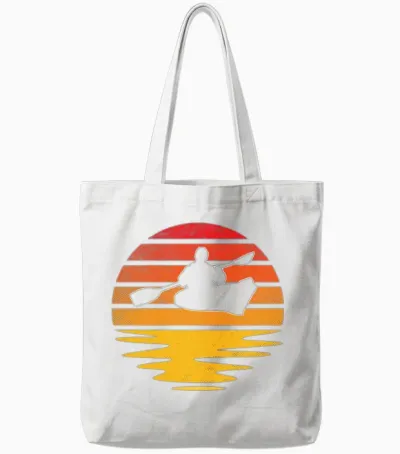 Kayak Retro Tote Bags - White