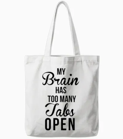 Brain Tabs Tote Bags - White