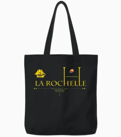 Rugby La Rochelle Rochelais Legend Supporter Player T-Shirt, Black, S Tote Bags - Black