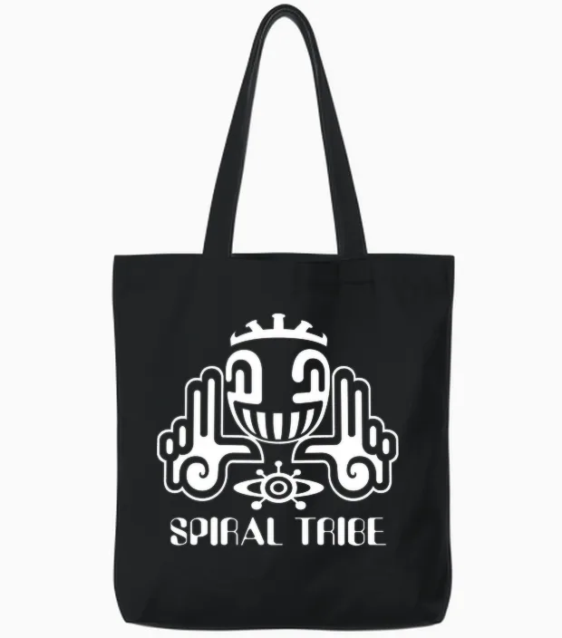 Spiral Tribe | Techno Hardstyle Gabber Tekno 23 T-Shirt Haut De Gamme Tote Bags in Black