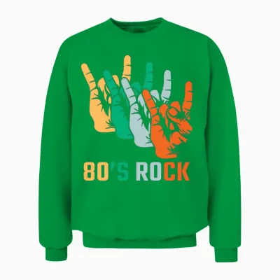 80's Rock - Retro Style Unisex Sweatshirt - Irish Green