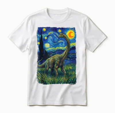 Brontosaure Nuit étoilée Apatosaure Unisex T-Shirt - White