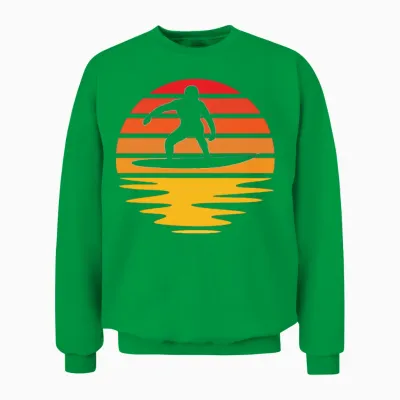 Surfing Retro Unisex Sweatshirt - Irish Green