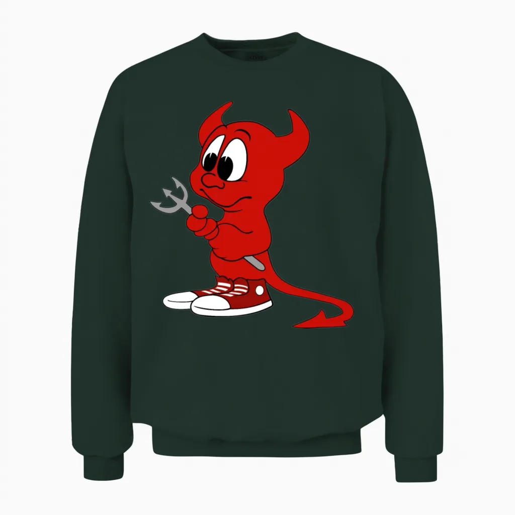 Beastie Freebsd Daemon Unisex Sweatshirt in Forest