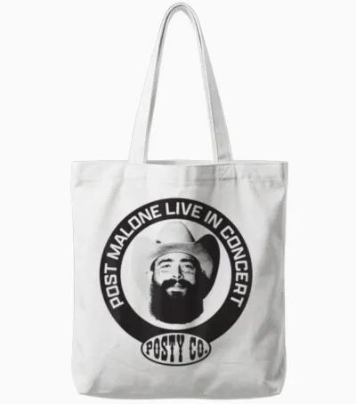 Official Post Malone Live in Concert Tote Bags - White