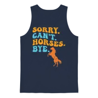 Sorry Can't Horses Bye Funny Horse Unisex Tank Top - Navy – 1