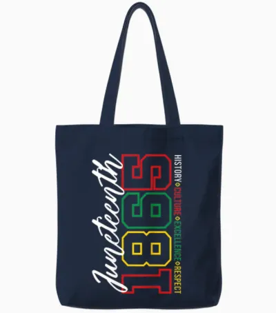 Juneteenth 1865 Shirts Women Men June 19th 1865 Freedom Day Tote Bags - Navy