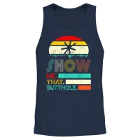 Funny Show Me That Butthole Sacratic Funny Gift Unisex Tank Top - Navy – 2