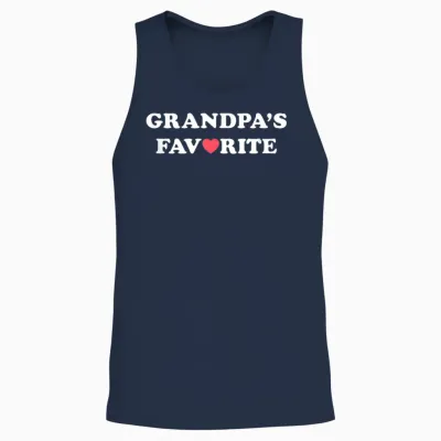 Grandpa's Favorite T-Shirt (grandpa, with Red Heart) Unisex Tank Top - Navy