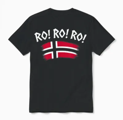 Norway Row, Norge Ro Shirt. Norwegian Flag Men, Women & Unisex T-Shirt - Black