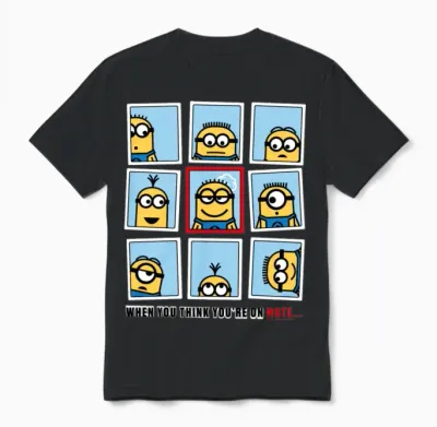 Minions Home Office Problems Unisex T-Shirt - Black