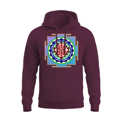Sri-Yantra Unisex Hoodie - Maroon