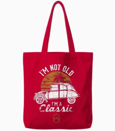 Citroën 2cv White I'm Not Old Classic Sunset Father's Day Tote Bags - Red
