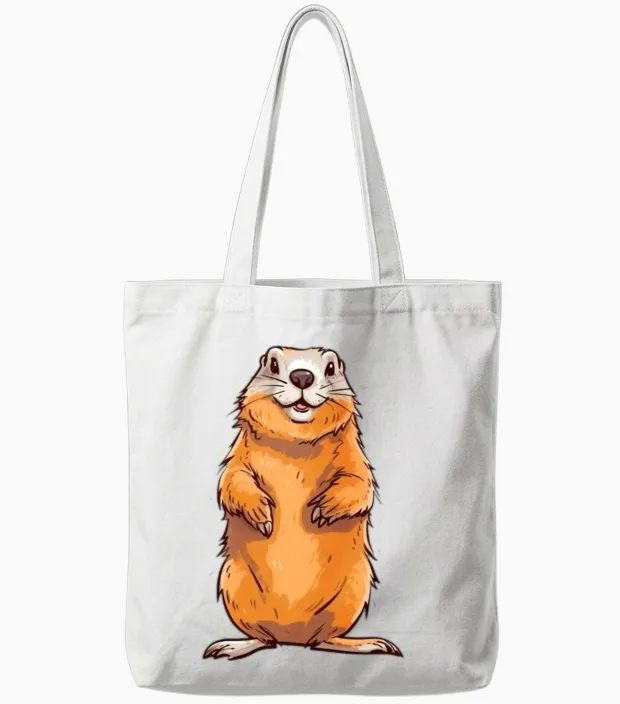 Groundhog Marmot for a Marmot Lover Groundhog Fan Tote Bags in White