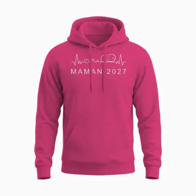 Future Maman 2027 Battement De Cœur Annonce De La Grossesse Unisex Hoodie - Heliconia