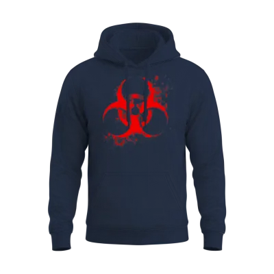 Bloody Biohazard Unisex Hoodie - Navy