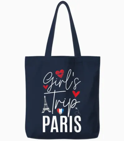Paris Girls Trip 2026 France Summer Vacation Ladies Weekend Tote Bags - Navy