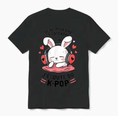 K-Pop T-Shirt | T-Shirts for Girls & Women Gifts K-Pop T-Shirt, White, S Unisex T-Shirt - Black