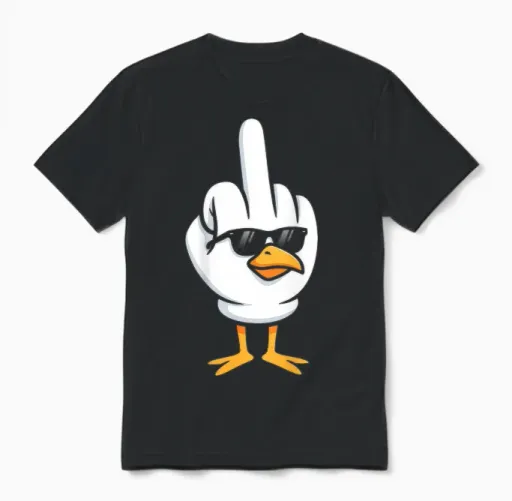 Doigt D'honneur Mouette Humoristique Pour Adulte Unisex T-Shirt in Black