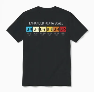 Storm Chasing Enhanced Fujita Scale Tornado Meteorologist Unisex T-Shirt - Black