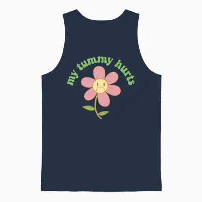 My Tummy Hurts Stomachache Funny Kids Tummy Ache Unisex Tank Top - Navy