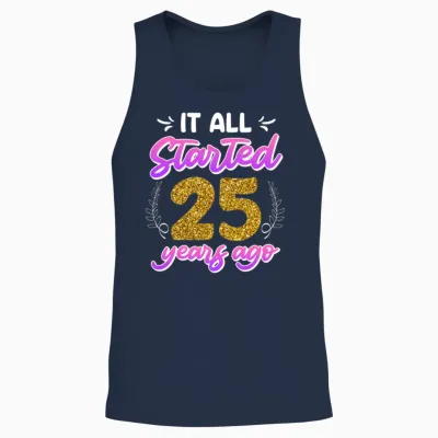 Married 25 Years 25th Wedding Anniversary Unisex Tank Top - Navy