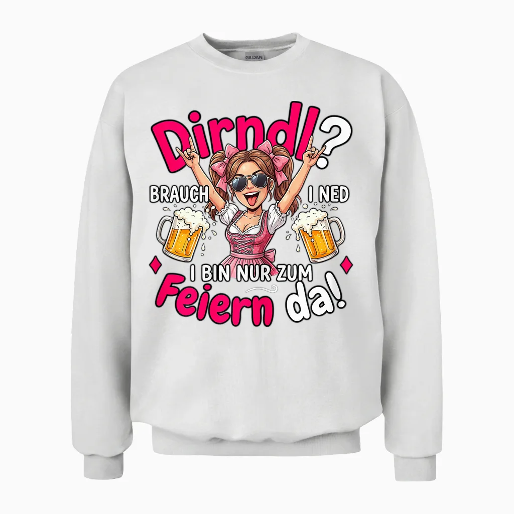 Passend Als Oktoberfest T-Shirt Damen Trachtenshirt Trachten Unisex Sweatshirt in White