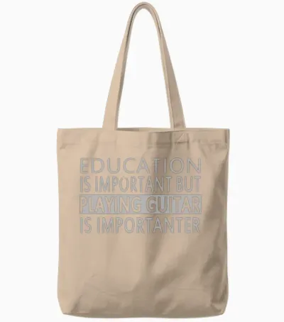 Player Guitar Funny Tote Bags - Natural