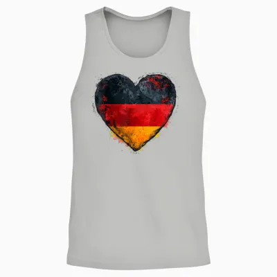 Germany T-Shirt Heart with the German Flag Germany Unisex Tank Top - Ash