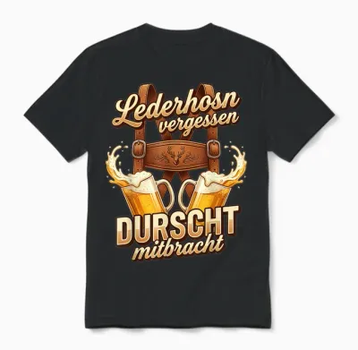 Passend Für Oktoberfest Shirt Herren Trachtenshirt Trachten Unisex T-Shirt - Black