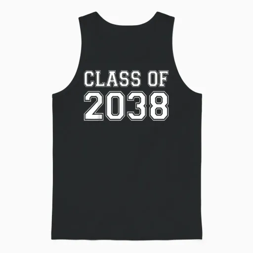 Class of 2038 First Day of Kindergarten Kids Teachers Unisex Tank Top - Black