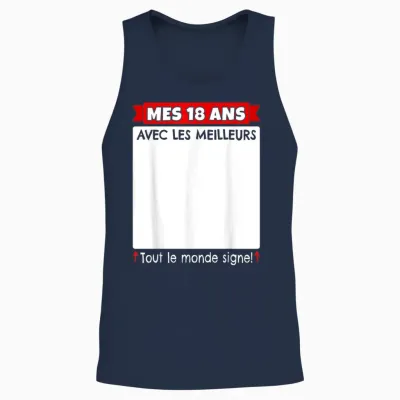 18 Years to Sign 18 Years Birthday Boy Girl Anniv 18 Unisex Tank Top - Navy