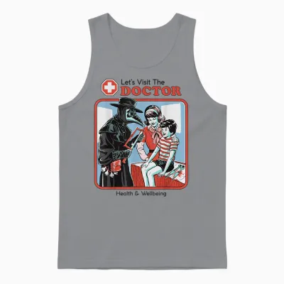 Let's Visit the Doctor Plague Retro Funny Adult Humor Unisex Tank Top - Sport Grey