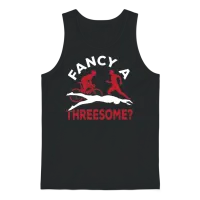 Triathlete Fancy a Threesome? Triathlon Unisex Tank Top - Black – 1