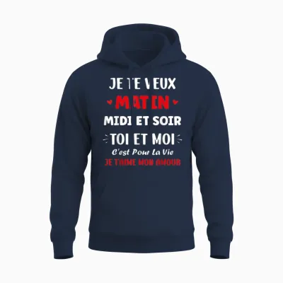 Couple You Is the Love of My Life I Love You My Love Unisex Hoodie - Navy